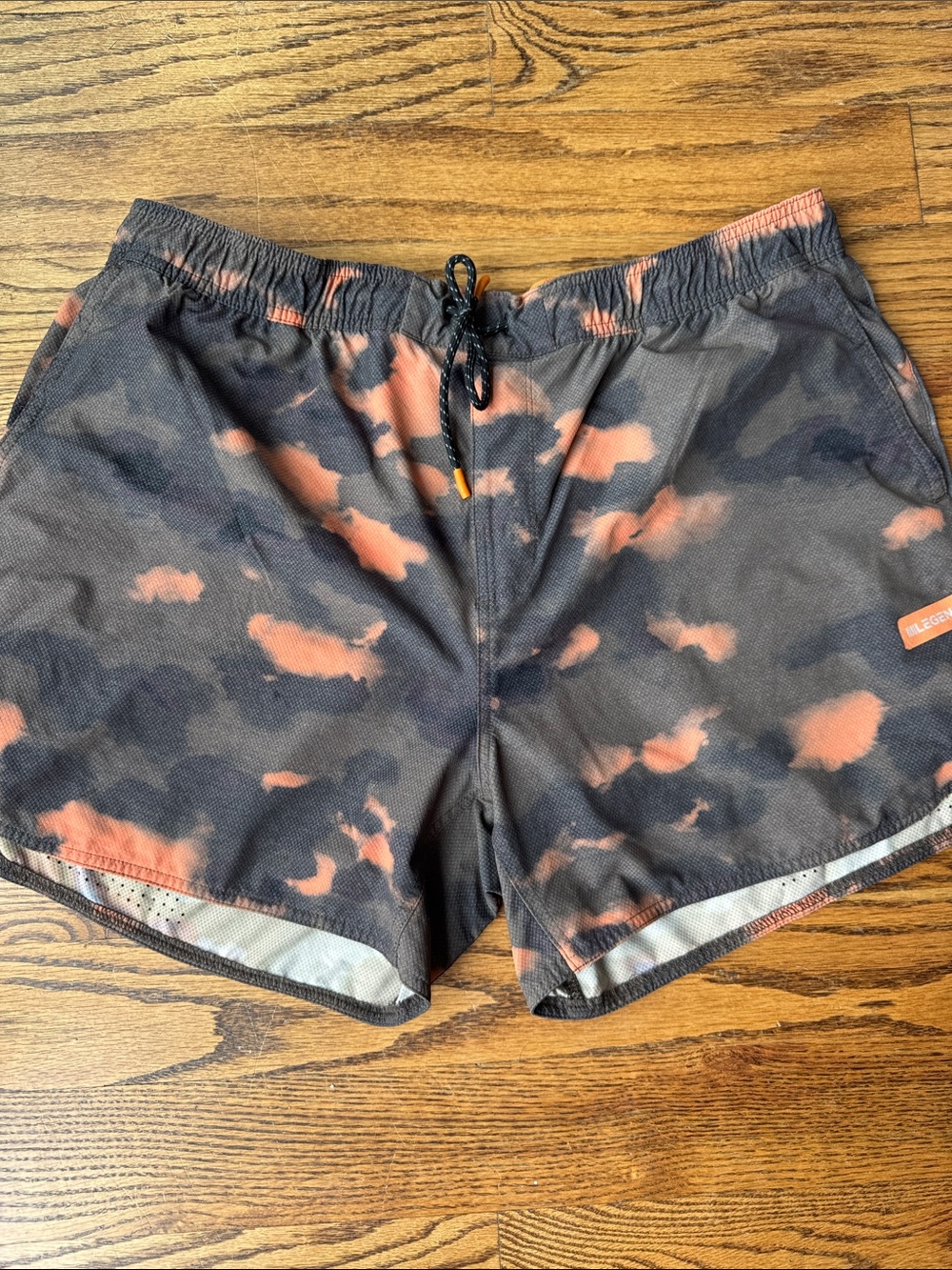 Legends Black and Orange Tie-Dye Athletic Shorts
